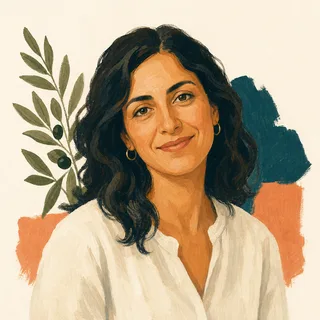 Illustrated portrait of Elena Georgiou