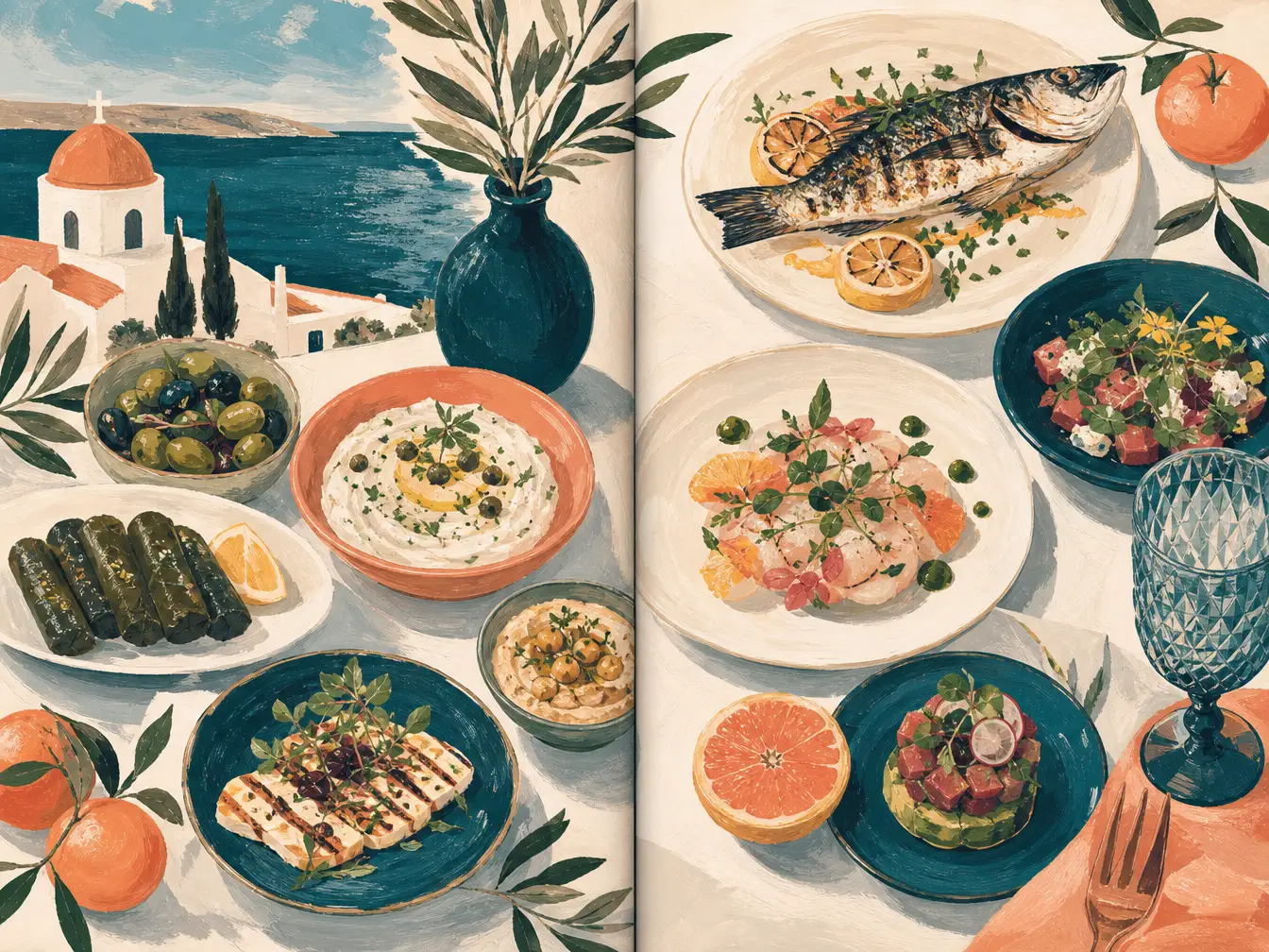 Illustration for Cyprus Wedding Menu Ideas: From Meze to Modern Fusion