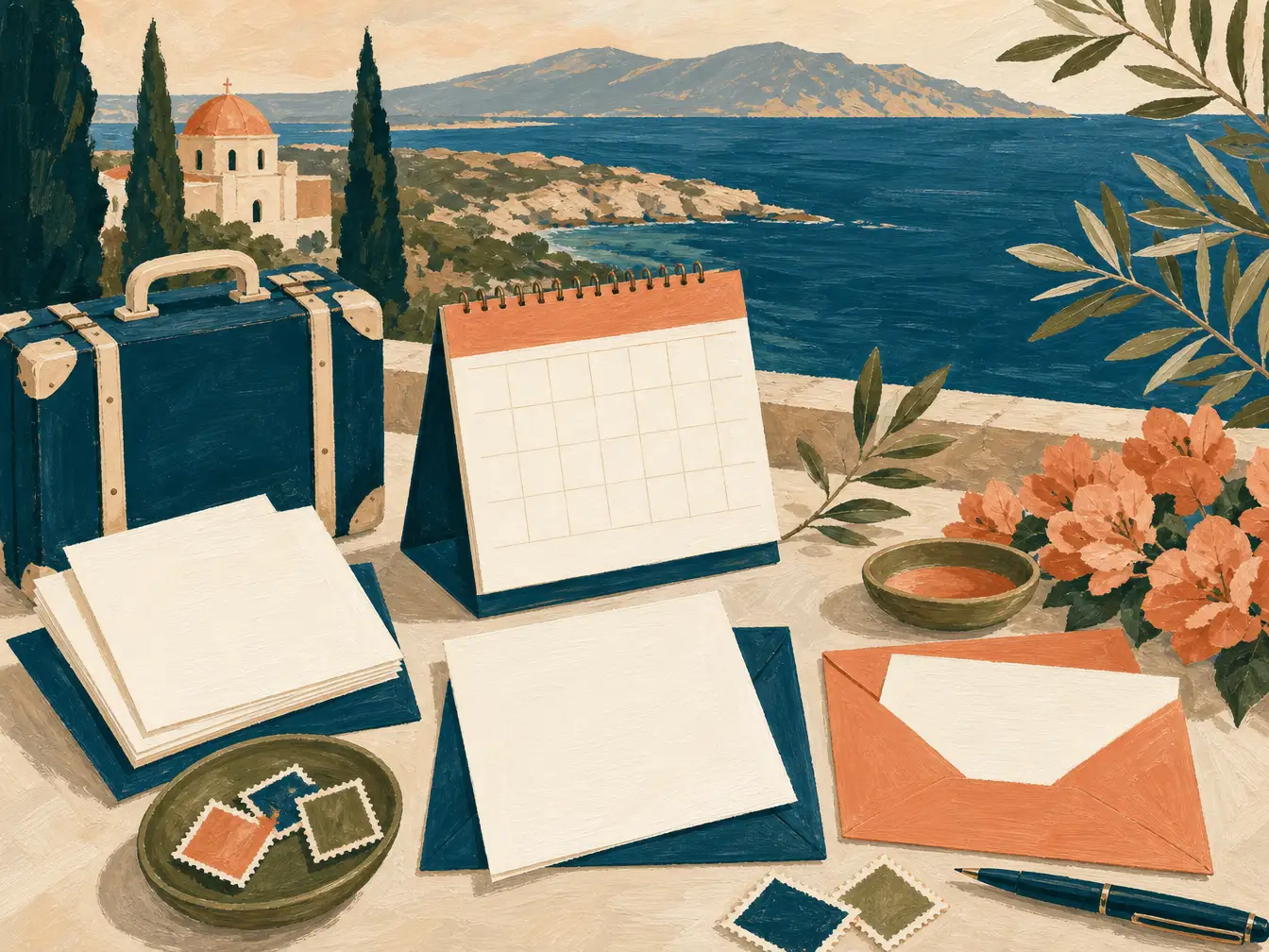 Illustration for When to Send Save-the-Dates for a Cyprus Destination Wedding