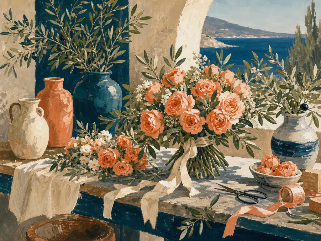 Illustration of florists in Cyprus