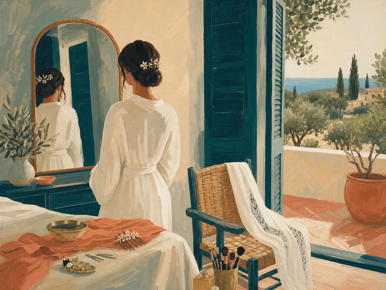 Illustration of hair & makeup in Cyprus