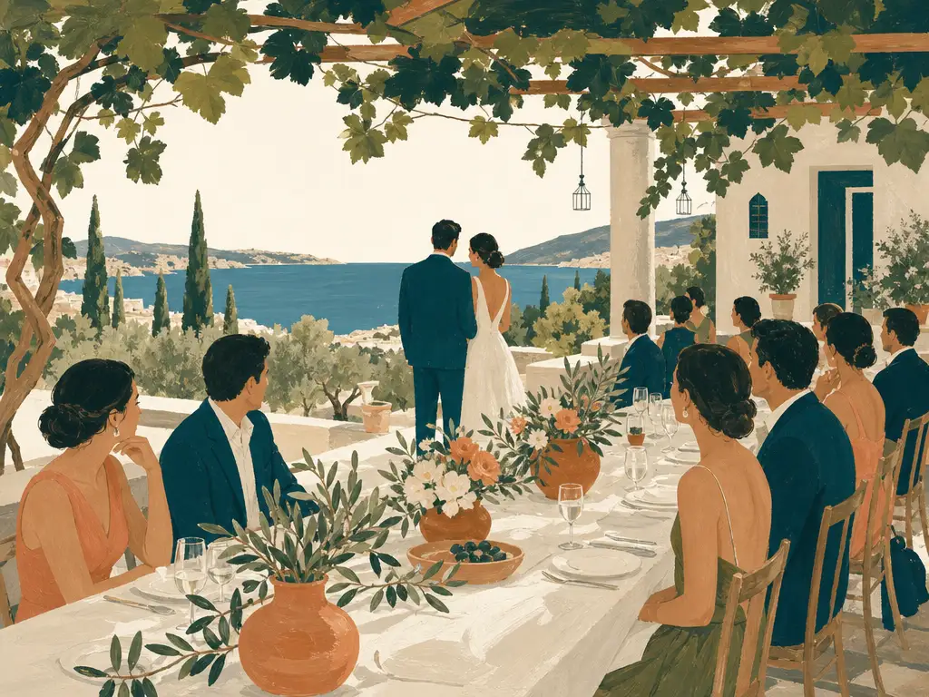 Illustration of wedding venues in Cyprus