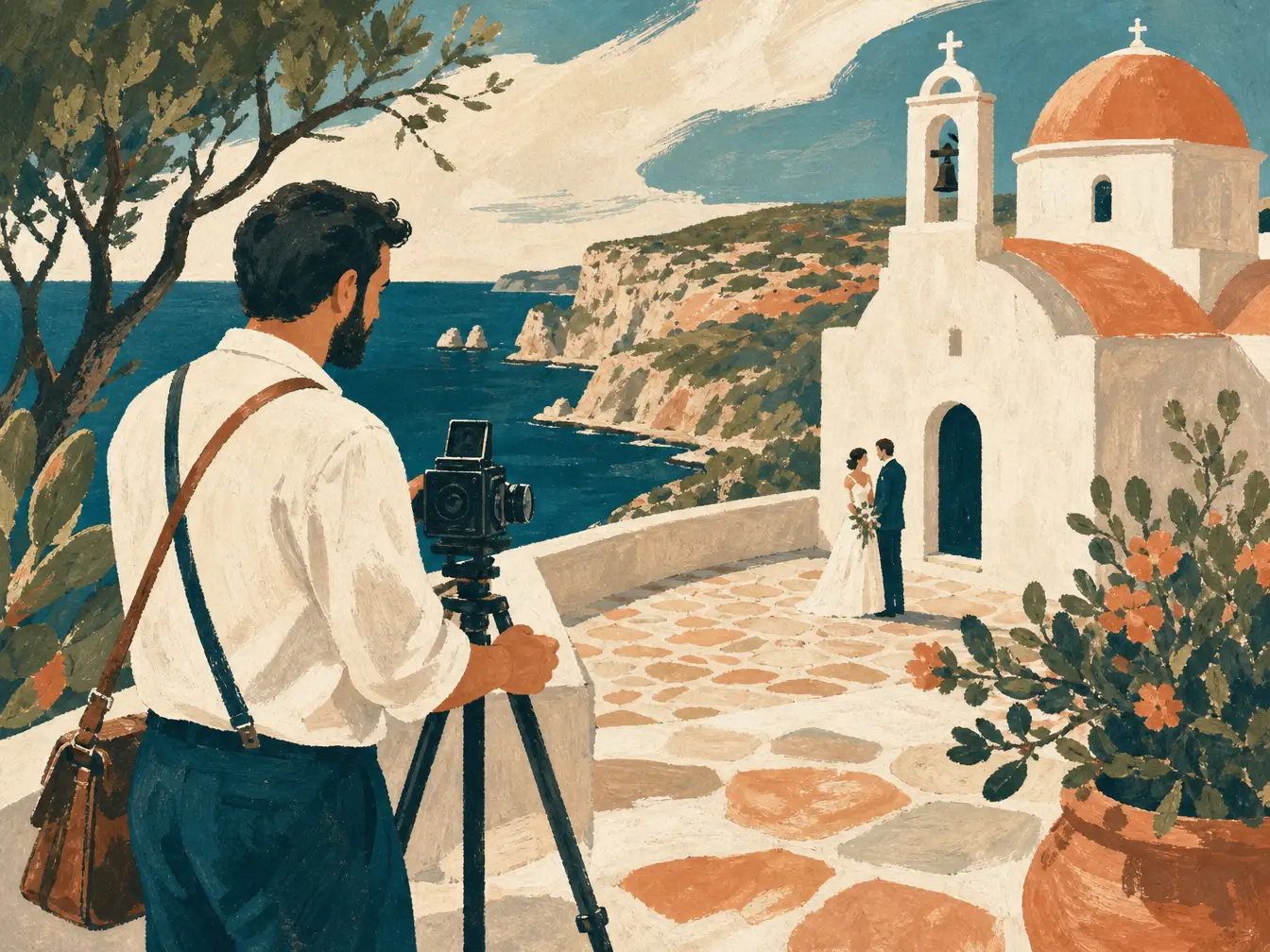 Illustration of wedding photographers in Cyprus