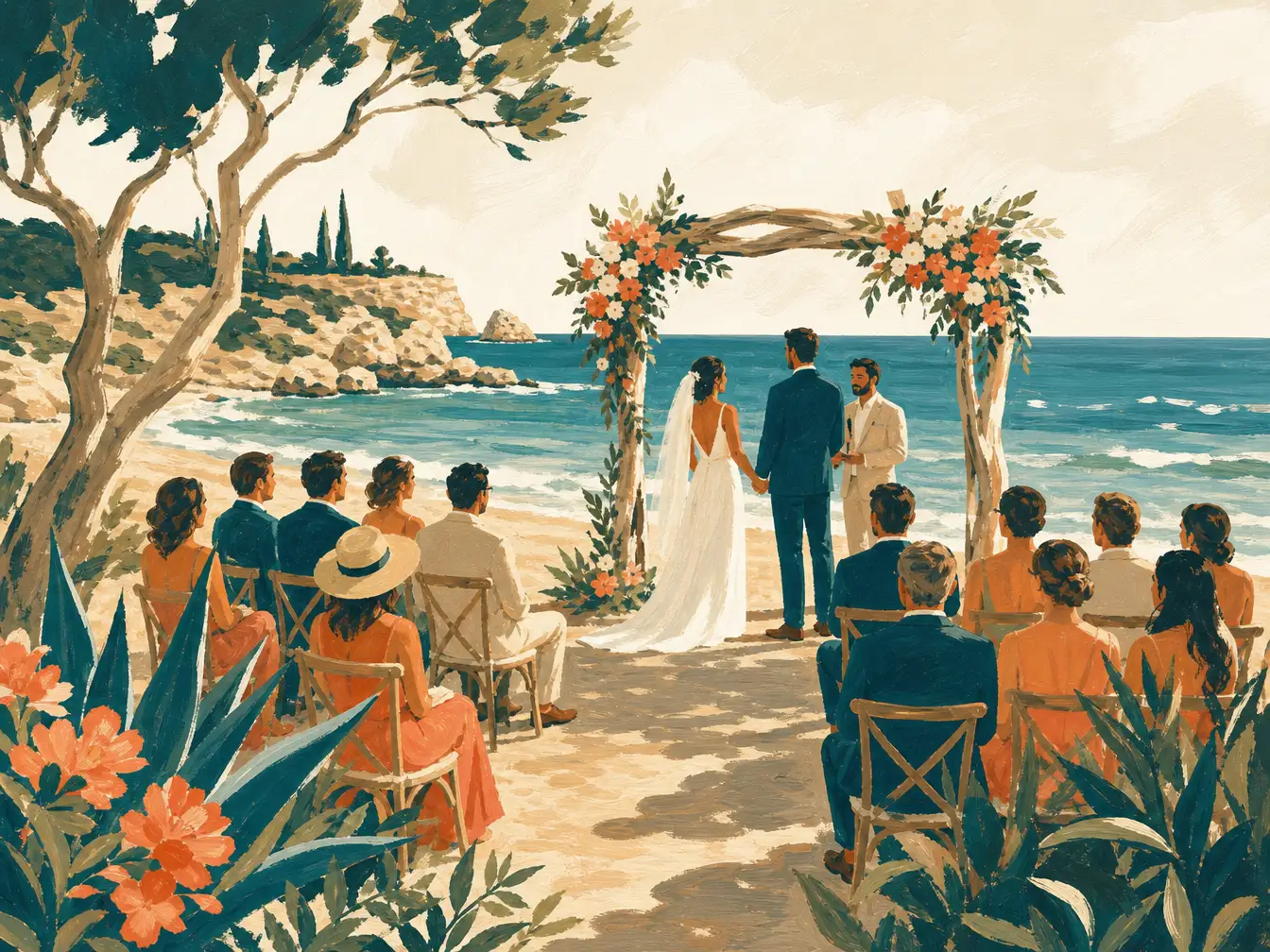 Illustration for Cyprus Beach Wedding Guide: Best Beaches, Permits, and Logistics