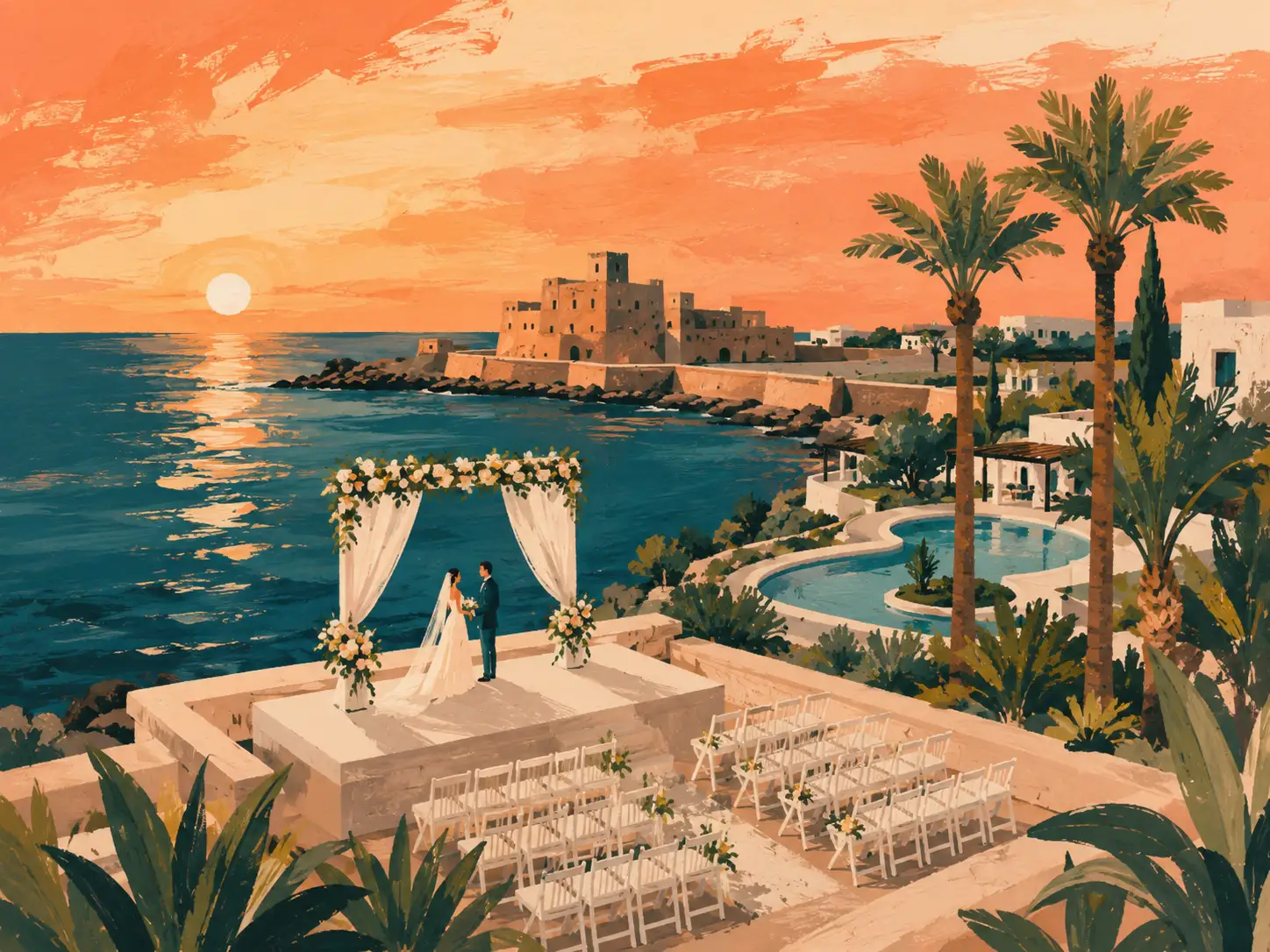 Illustration for Olympic Lagoon Resort Paphos Weddings: Venue Guide